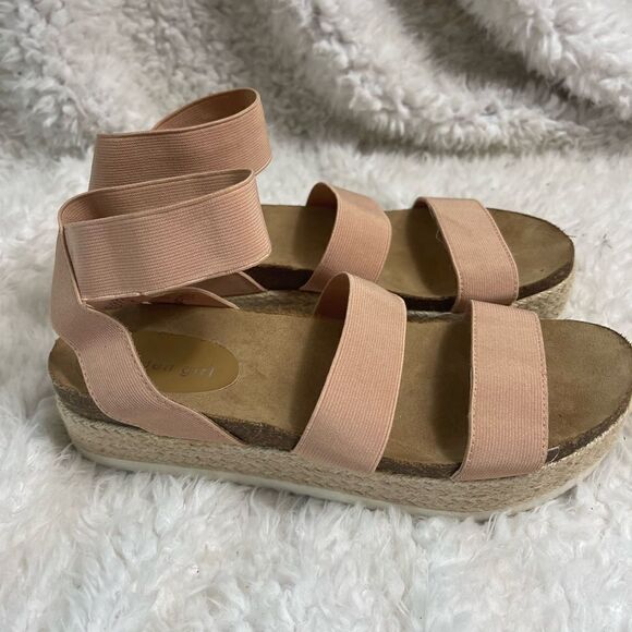 Madden girl dusty pink elastic straps Espadrilles platform sandals size … - Picture 2 of 10